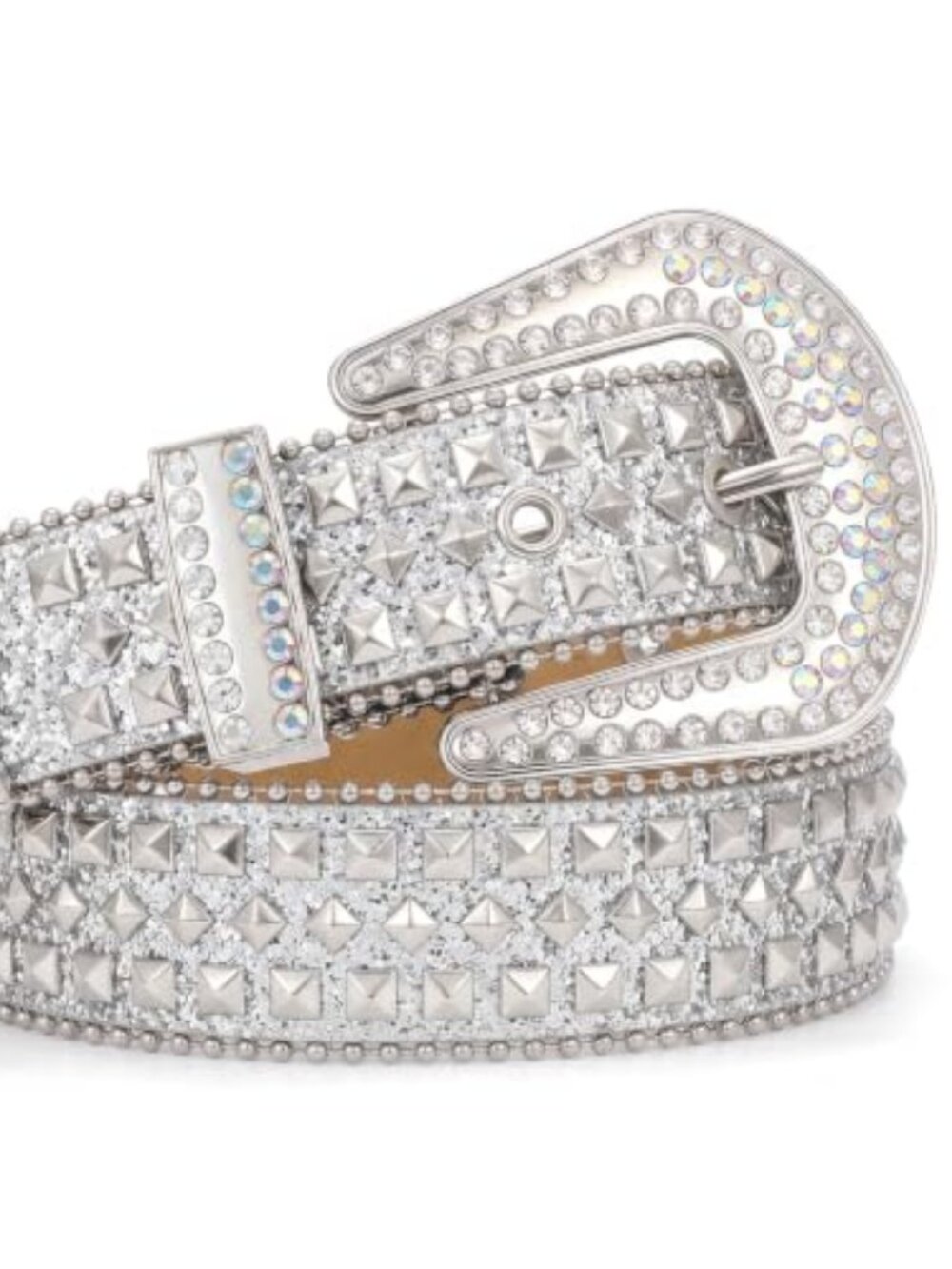 TRIWORKS Western Rhinestone Studded Belts for Women Men Cowgirl Cowboy Belt